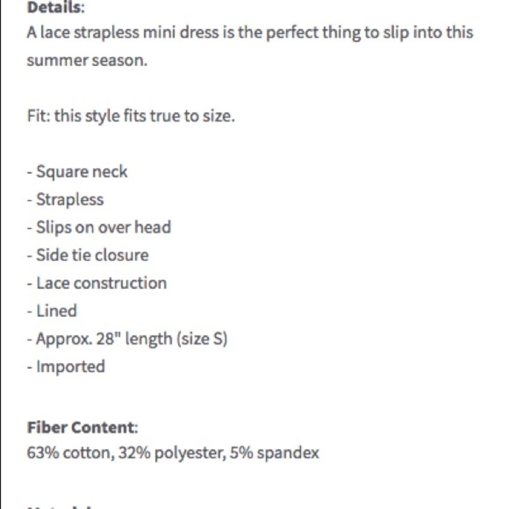 ++FREE PEOPLE++  Lace Strapless Dress - Picture 7 of 8